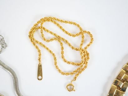 Set of eight fancy necklaces in silver and...
