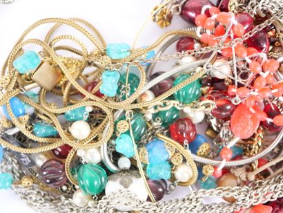 Important set of costume jewelry including:...