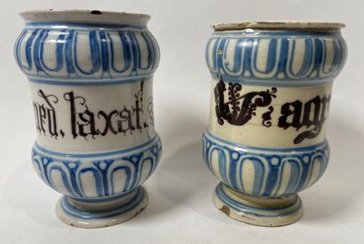 ITALIE, NOVE, XVIIIe.
Paire d'albarelli à...