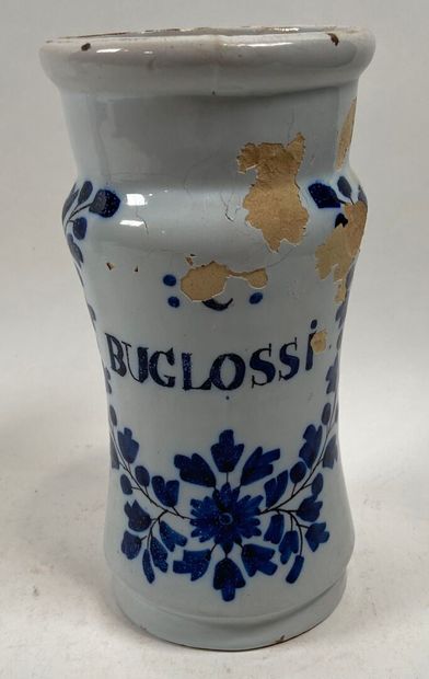 ESPAGNE, TALAVERA, XVIIIe.
Albarello en faïence...