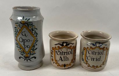 Espagne, CATALOGNE, XVIIIe.
Lot de deux pots...