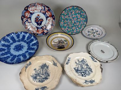 Earthenware and porcelain lot including:
-...