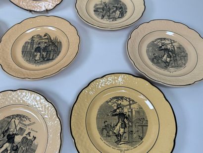 SARREGUEMINES.
Series of eleven fine earthenware...