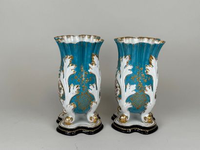 PARIS, 19th century.
Pair of polychrome and...