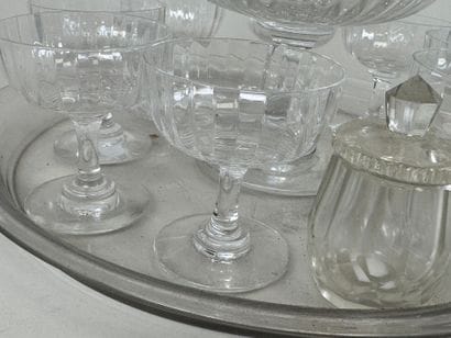 Lot en cristal et verre comprenant :
- série...