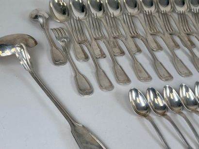 AU BON MARCHE.
Part of a silver-plated menagère,...