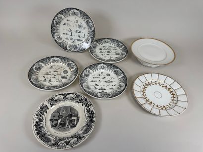 CREIL et MONTEREAU.
Série de quatre assiettes...