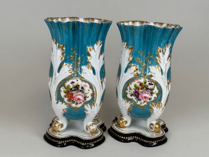 PARIS, 19th century.
Pair of polychrome and...