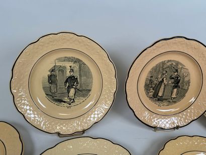 SARREGUEMINES.
Series of eleven fine earthenware...