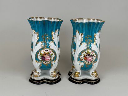 PARIS, 19th century.
Pair of polychrome and...