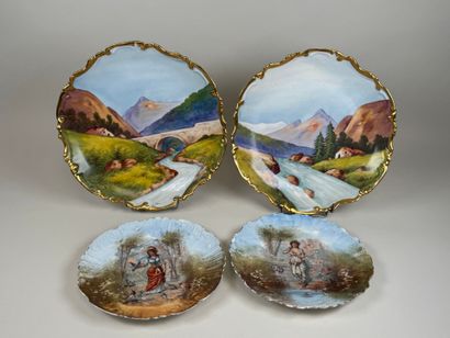 S.C.D in Limoges.
Pair of polychrome and...