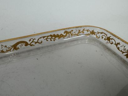 Plateau rectangulaire en verre, la bordure...