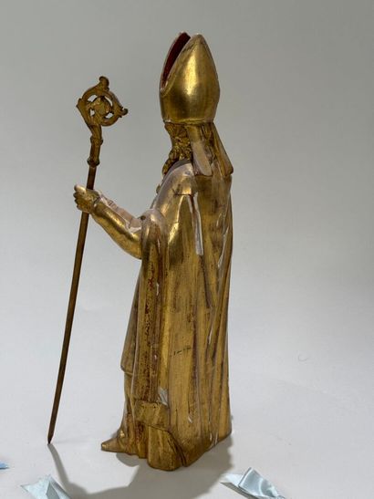 Carved and gilded wood and stucco subject...