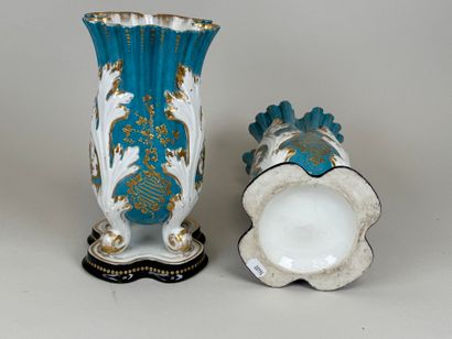 PARIS, 19th century.
Pair of polychrome and...