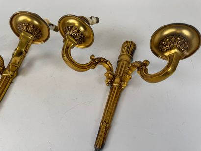 Paire d'appliques en bronze doré et ciselé...