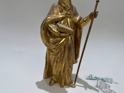 Carved and gilded wood and stucco subject...