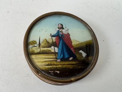 École, XIXe.
Le berger.
Petite boîte circulaire...