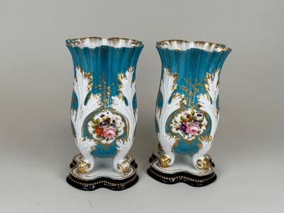 PARIS, 19th century.
Pair of polychrome and...