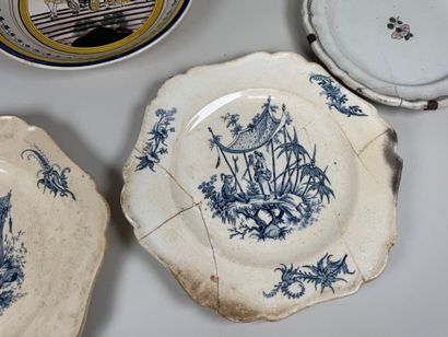 Earthenware and porcelain lot including:
-...