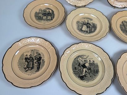 SARREGUEMINES.
Series of eleven fine earthenware...