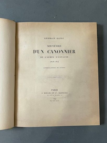 Germain Bapst, Souvenirs d'un canonnier de...