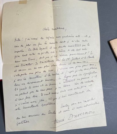 [Autographs] Henri Duvernois, 3 large, well-bound...