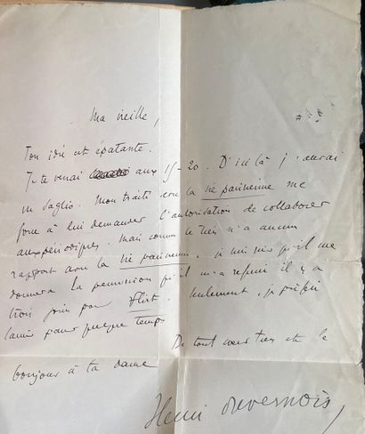 [Autographs] Henri Duvernois, 3 large, well-bound...