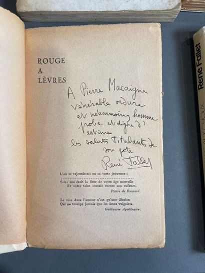 [Envoi] René Fallet, 5 volumes with dispatch....