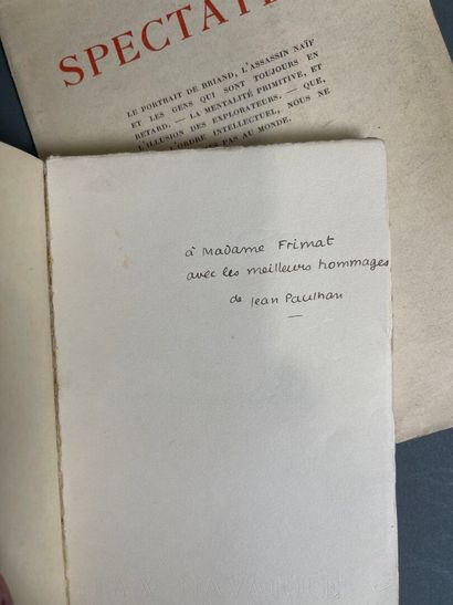 [Envoi] Jean Paulhan, 4 books with dispatch...