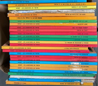 Tintin, approx. 28 albums, some damaged.