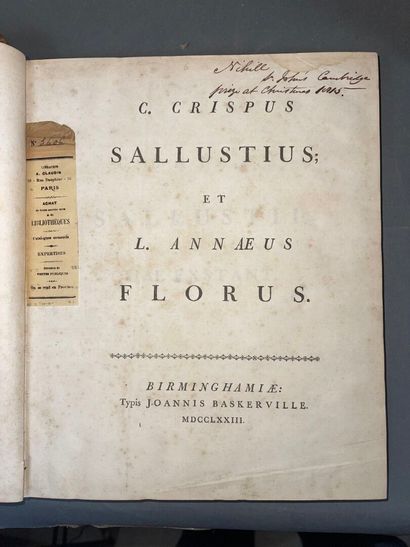 5 books including C Crispi Sallustii (Birmingham,...