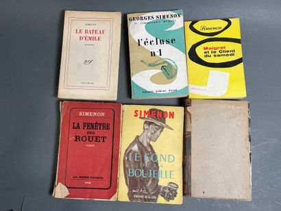Georges Simenon, lot de 6 volumes dont Le...