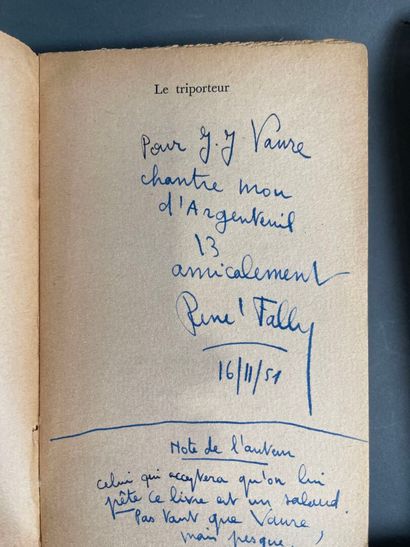[Envoi] René Fallet, 5 volumes with dispatch....