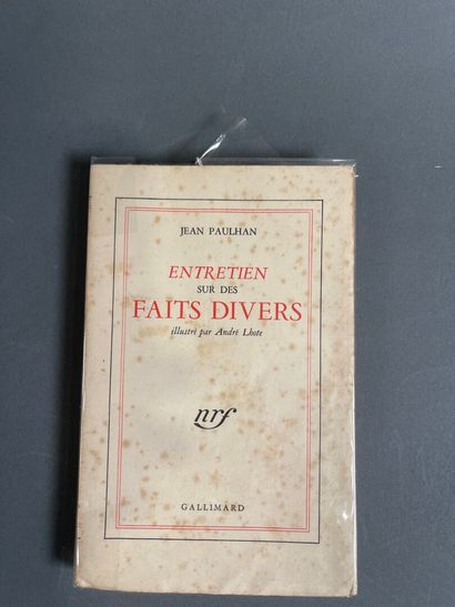 [Envoi] Jean Paulhan, Entretien sur des faits...