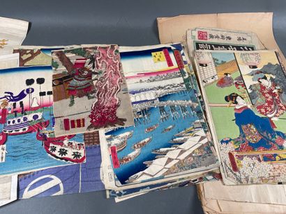 [Japan] Set of Japanese engravings and drawings...