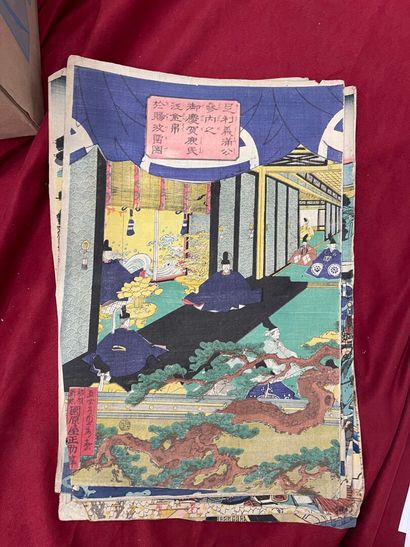[Japan] Set of Japanese engravings and drawings...