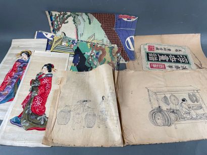 [Japan] Set of Japanese engravings and drawings...