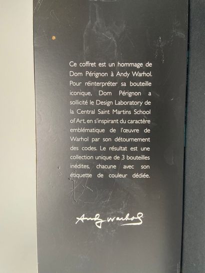 CHAMPAGNE.
Dom Perignon.
Hommage à Andy Warhol.
Vintage...
