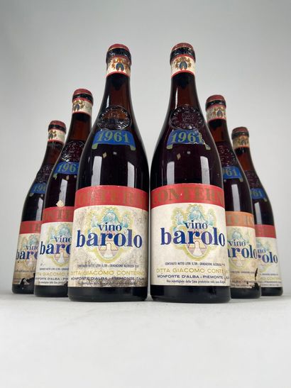 BAROLO.
Giacomo Conterno.
1961. 6 bt. (3...