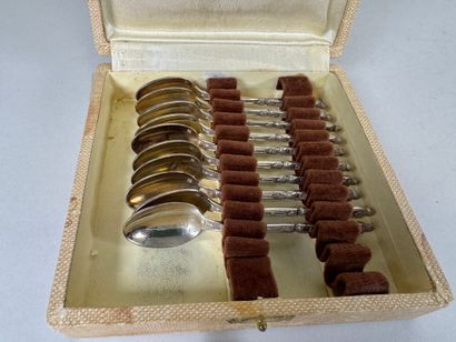 Victor SAGLIER.
Series of twelve small silver-plated...