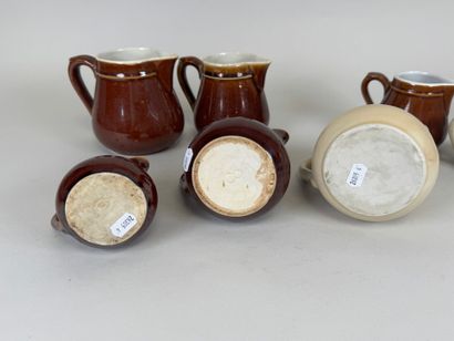 Seven small ceramic milk jugs.
H. 11.5 cm...