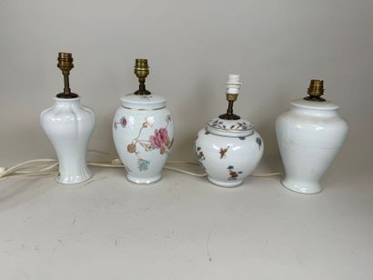 HAVILAND in Limoges.
Four white and polychrome...