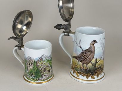 FRANKLIN PORCELAIN.
Two large polychrome...