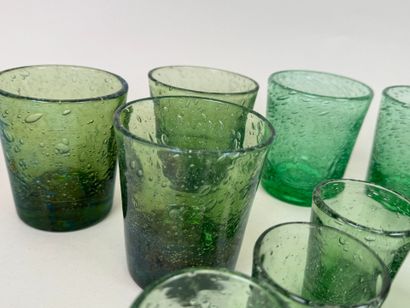 BIOT.
Part of a colored and bubbled glass...