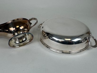 Silver-plated lot including :
- a vegetable...