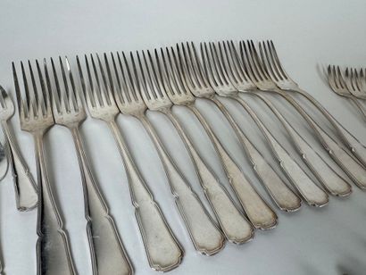 Important silver-plated menagère set, net...