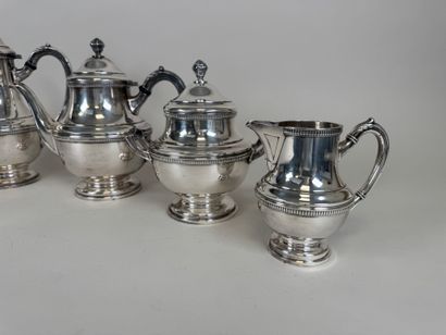 Silver-plated coffee and tea set with pearl...