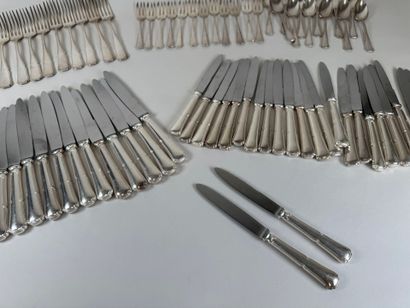Important silver-plated menagère set, net...