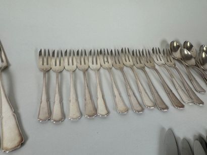 Important silver-plated menagère set, net...