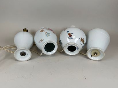 HAVILAND in Limoges.
Four white and polychrome...